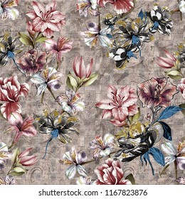 Photo Flower Allover Colour Pattern Image Digital Colourful Graphics Cute Photo Flower Allover Colour Pattern Image Digital Colourful Graphics Cute