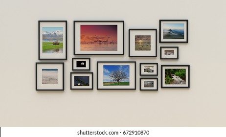 Photo Frame On Wall (3d Rendering)