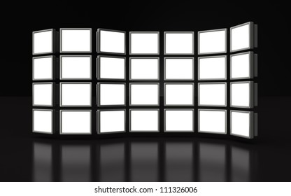 Photo frame stand display image in white space 3d illustration