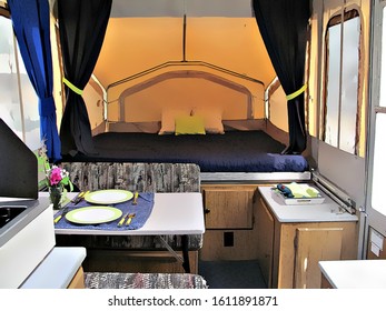 Photo Of Inside A Pop Up Trailer Altered With Photo Tool To Look Abstract