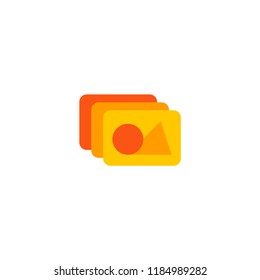 Photo Library Icon Flat Element.  Illustration Of Photo Library Icon Flat Isolated On Clean Background For Your Web Mobile App Logo Design.