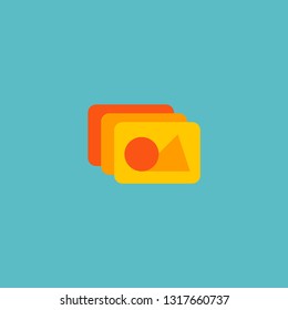 Photo Library Icon Flat Element.  Illustration Of Photo Library Icon Flat Isolated On Clean Background For Your Web Mobile App Logo Design.