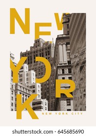 Photo Print New York Illustration, Tee Shirt Graphics, Typography