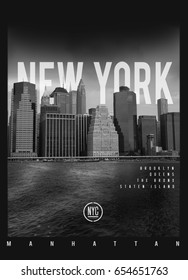 Photo Print New York Illustration, Tee Shirt Graphics, Typography