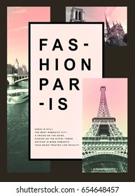 Photo Print Paris Illustration, Tee Shirt Graphics, Fashion Typography