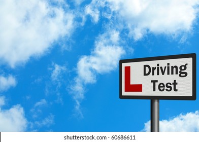 Photo realistic sign - driving test and 'L-plate'. With space for your text / editorial overlay