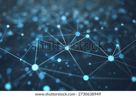 A photo of a representation of interconnected dots and lines