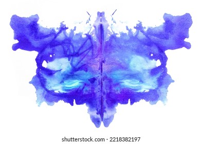 Photo Rorschach Inkblot Test Isolated On White 