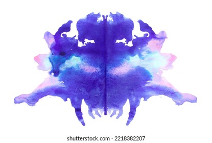 Photo Rorschach Inkblot Test Isolated On White 