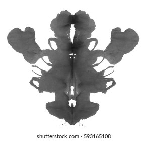 Photo Rorschach Inkblot Test Isolated On White Background