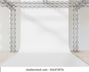 Photo Studio Interior With White Cyclorama. 3d Render