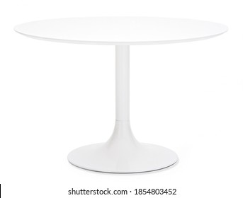 Photo Of White Plastic Round Table On The Blank Background