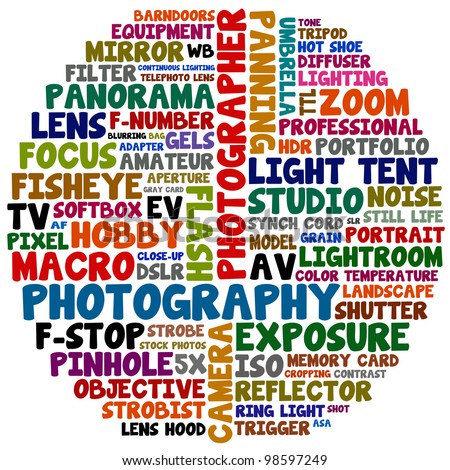 Photography Words Ilustración de stock98597249: Shutterstock