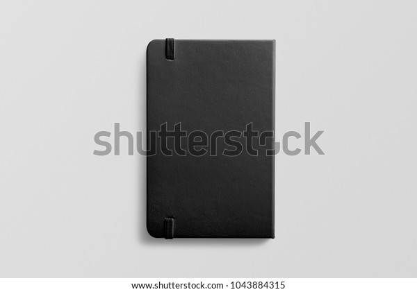 Photorealistic Black Leather Notebook Mockup On Stock Illustration ...