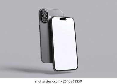 Photorealistic Smartphone Mockup 3D Render on Neutral Background
