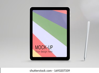 Photorealistic Tablet Template, PSD Mockup With Layers

