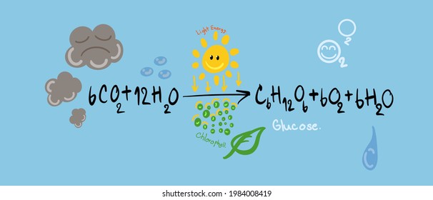 Photosynthesis Reaction Background, Chemistry Equation Background