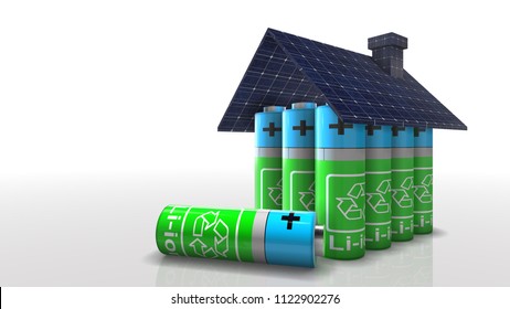 Photovoltaic Battery Solar Panel Green Renewable Energy Storage Future 3d Render 3D Render Graphic