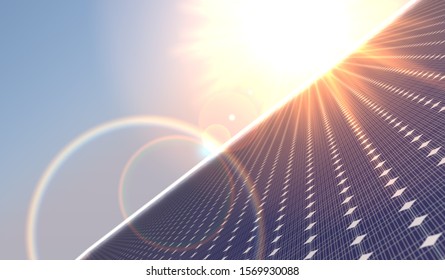 photovoltaic renewable background solar panel 3d