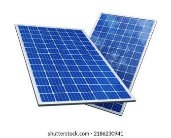 Photovoltaic solar panels isolated on white background. 3D illustration. - Powered by Shutterstock