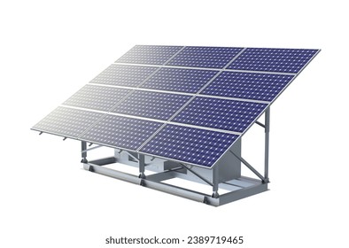 Photovoltaic solar power panel. Solar panels system power generator. Solar panel or Solar cells. 3d illustration - Powered by Shutterstock