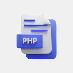 PHP File 3d Icon Or PHP File 3d Icon Illustration