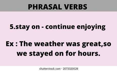 Phrasal Verb English Grammar Image