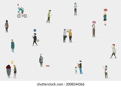 Physical Distancing In Public Area Social Template Mockup