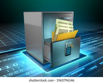 Physical Documents Stored Cabinets Drawer Protected Stock Illustration ...