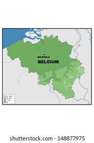 Physical Map Belgium Stock Illustration 148877954