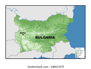 Physical Map Bulgaria Stock Illustration 148417679 Shutterstock Physical Map Bulgaria 260nw 148417679