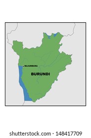 Physical Map Burundi Stock Illustration 148417709 | Shutterstock