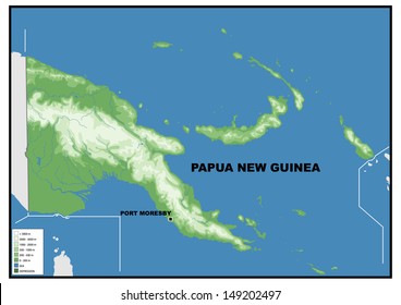 Physical Map Papua New Guinea Stock Illustration 149202497 Shutterstock Physical Map Papua New Guinea 260nw 149202497