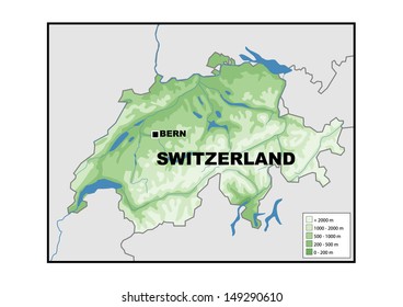 Physical Map Switzerland Stock Illustration 149290610 | Shutterstock