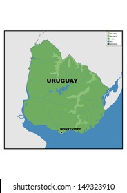 Physical Map Uruguay Stock Illustration 149323910 Shutterstock Physical Map Uruguay 260nw 149323910