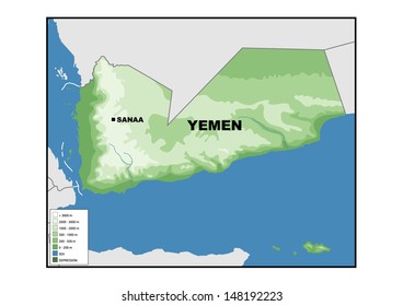 Physical Map Yemen Stock Illustration 148192223 Shutterstock Physical Map Yemen 260nw 148192223