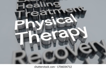 Physical Therapy Treatment Injury Recovery Healing Words 3d Illustration