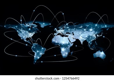 Physical World Map Illustration. Primary Source And Elements Of This Image Furnished By NASA