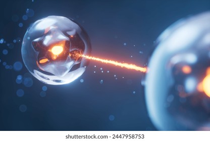 Physics quantum and quantum entanglement, 3d rendering. 3D illustration.