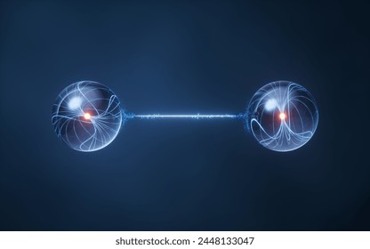 Physics quantum and quantum entanglement, 3d rendering. 3D illustration.