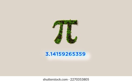 PI Day Icon and light pi code 3d Illustration design 