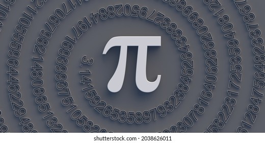 Pi Greek Alphabet Letter, Mathematical Symbol And Decimal Sequence. Constant Irrational Number, Math And Science Concept, International PI Day March 14. 3d Illustration
