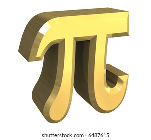 Pi Symbol In Gold (3d)