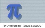 Pi symbol on number digits. Greek alphabet letter, mathematical symbol on decimal sequence. Constant irrational number, Math and science concept, international PI day March 14. 3d illustration
