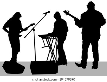 Pianist Guitarist Rock Band On White Stock Vector (Royalty Free ...