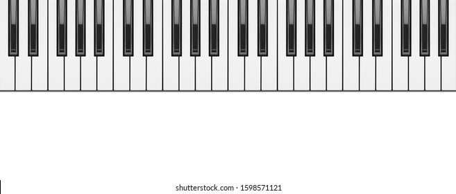 Piano Keyboard Close Up On White Background