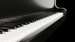 Piano Keyboard Close Up View 3D Illustration