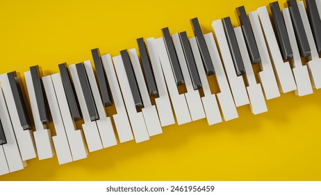 piano keyboard concepts backgrounds. 3d rendering