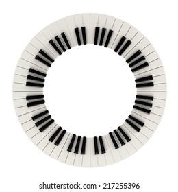 Piano Keys Circle, 3d 