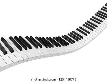 Piano Keys Isolated. 3D Rendering